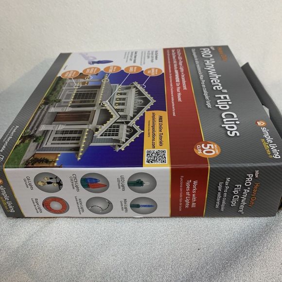 Max Pro "Anywhere" Flip Clips Lights 50 Count Simple Living Solution Heavy Duty - Picture 5 of 12